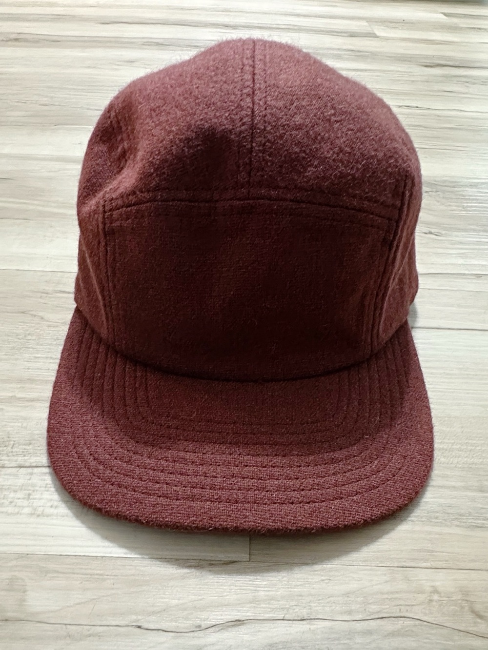 Everlane the Wool 5 Panel Cap Burgundy Red Wool Blend Baseball Hat